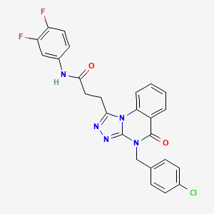 molecular formula C25H18ClF2N5O2 B2916232 3-(4-(4-chlorobenzyl)-5-oxo-4,5-dihydro-[1,2,4]triazolo[4,3-a]quinazolin-1-yl)-N-(3,4-difluorophenyl)propanamide CAS No. 902923-39-1