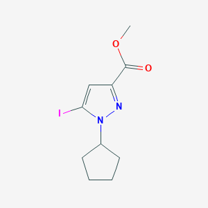 molecular formula C10H13IN2O2 B2916252 Methyl 1-cyclopentyl-5-iodopyrazole-3-carboxylate CAS No. 2226183-11-3