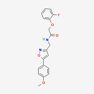 molecular formula C19H17FN2O4 B2916261 2-(2-fluorophenoxy)-N-((5-(4-methoxyphenyl)isoxazol-3-yl)methyl)acetamide CAS No. 952969-64-1
