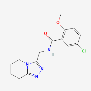 molecular formula C15H17ClN4O2 B2916265 5-chloro-2-methoxy-N-(5,6,7,8-tetrahydro[1,2,4]triazolo[4,3-a]pyridin-3-ylmethyl)benzamide CAS No. 1359202-73-5