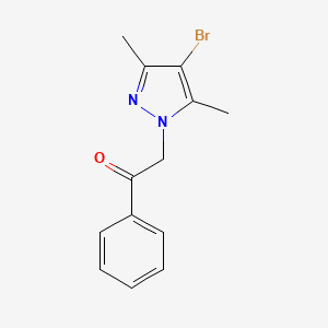 molecular formula C13H13BrN2O B2916279 2-(4-Bromo-3,5-dimethylpyrazol-1-yl)-1-phenylethanone CAS No. 957003-43-9