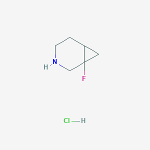 molecular formula C6H11ClFN B2916288 1-氟-3-氮杂双环[4.1.0]庚烷；盐酸盐 CAS No. 2490432-81-8