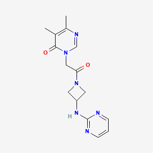 molecular formula C15H18N6O2 B2916292 5,6-dimethyl-3-(2-oxo-2-(3-(pyrimidin-2-ylamino)azetidin-1-yl)ethyl)pyrimidin-4(3H)-one CAS No. 2097913-98-7