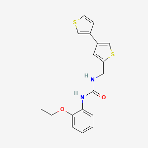 molecular formula C18H18N2O2S2 B2916303 3-({[3,3'-Bithiophene]-5-yl}methyl)-1-(2-ethoxyphenyl)urea CAS No. 2380040-88-8