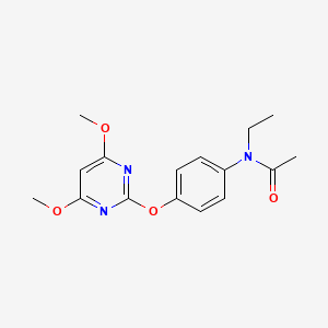 molecular formula C16H19N3O4 B2916307 N-{4-[(4,6-二甲氧基-2-嘧啶基)氧基]苯基}-N-乙基乙酰胺 CAS No. 294849-01-7