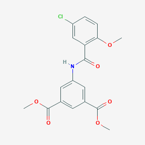 molecular formula C18H16ClNO6 B291631 Dimethyl 5-[(5-chloro-2-methoxybenzoyl)amino]isophthalate 