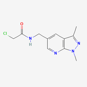 molecular formula C11H13ClN4O B2916332 2-Chloro-N-[(1,3-dimethylpyrazolo[3,4-b]pyridin-5-yl)methyl]acetamide CAS No. 2411218-34-1