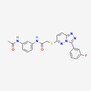 molecular formula C21H17FN6O2S B2916334 N-(3-乙酰氨基苯基)-2-((3-(3-氟苯基)-[1,2,4]三唑并[4,3-b]哒嗪-6-基)硫代)乙酰胺 CAS No. 852374-88-0