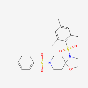 molecular formula C23H30N2O5S2 B2916336 4-(Mesitylsulfonyl)-8-tosyl-1-oxa-4,8-diazaspiro[4.5]decane CAS No. 898453-03-7