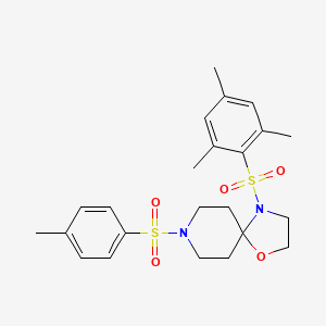 molecular formula C23H30N2O5S2 B2916336 4-(间甲苯磺酰基)-8-甲苯磺酰基-1-氧代-4,8-二氮杂螺[4.5]癸烷 CAS No. 898453-03-7