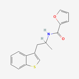 molecular formula C16H15NO2S B2916343 N-(1-(苯并[b]噻吩-3-基)丙烷-2-基)呋喃-2-甲酰胺 CAS No. 2034617-26-8