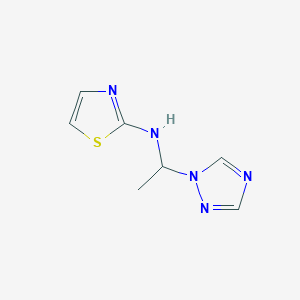 molecular formula C7H9N5S B2916346 N-[1-(1H-1,2,4-三唑-1-基)乙基]-1,3-噻唑-2-胺 CAS No. 440652-49-3