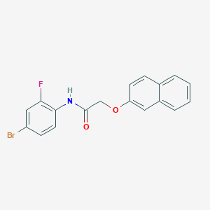 molecular formula C18H13BrFNO2 B291635 N-(4-bromo-2-fluorophenyl)-2-(2-naphthyloxy)acetamide 