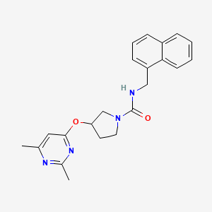 molecular formula C22H24N4O2 B2916350 3-[(2,6-dimethylpyrimidin-4-yl)oxy]-N-[(naphthalen-1-yl)methyl]pyrrolidine-1-carboxamide CAS No. 2097895-04-8