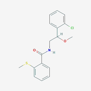 molecular formula C17H18ClNO2S B2916354 N-(2-(2-chlorophenyl)-2-methoxyethyl)-2-(methylthio)benzamide CAS No. 1706285-74-6
