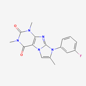 molecular formula C16H14FN5O2 B2916356 6-(3-Fluorophenyl)-2,4,7-trimethylpurino[7,8-a]imidazole-1,3-dione CAS No. 893366-86-4