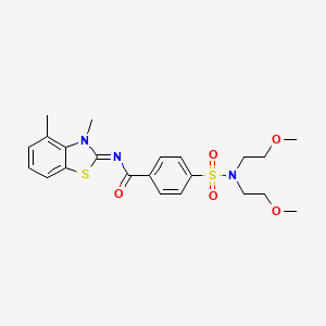 molecular formula C22H27N3O5S2 B2916360 (Z)-4-(N,N-bis(2-methoxyethyl)sulfamoyl)-N-(3,4-dimethylbenzo[d]thiazol-2(3H)-ylidene)benzamide CAS No. 850910-88-2