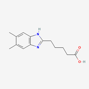 molecular formula C14H18N2O2 B2916363 5-(5,6-DIMETHYL-1H-1,3-BENZODIAZOL-2-YL)PENTANOIC ACID CAS No. 1224322-38-6