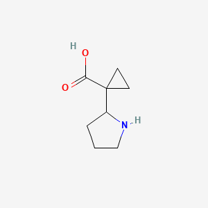 molecular formula C8H13NO2 B2916368 1-Pyrrolidin-2-ylcyclopropane-1-carboxylic acid CAS No. 1514626-02-8