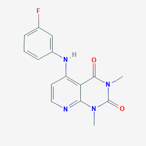 molecular formula C15H13FN4O2 B2916369 5-((3-氟苯基)氨基)-1,3-二甲基吡啶并[2,3-d]嘧啶-2,4(1H,3H)-二酮 CAS No. 946378-76-3