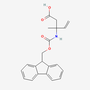molecular formula C21H21NO4 B2916378 N-Fmoc-(+/-)-3-amino-3-methylpent-4-enoic acid CAS No. 1335042-24-4