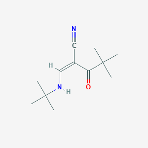 molecular formula C12H20N2O B2916393 (2Z)-2-[(tert-butylamino)methylidene]-4,4-dimethyl-3-oxopentanenitrile CAS No. 1025600-70-7