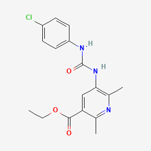 molecular formula C17H18ClN3O3 B2916401 Ethyl 5-(3-(4-chlorophenyl)ureido)-2,6-dimethylnicotinate CAS No. 622789-10-0