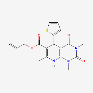 molecular formula C18H19N3O4S B2916407 丙-2-烯基 1,3,7-三甲基-2,4-二氧代-5-噻吩-2-基-5,8-二氢吡啶并[2,3-d]嘧啶-6-甲酸酯 CAS No. 622361-83-5