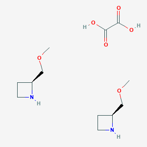 molecular formula C12H24N2O6 B2916409 (2S)-2-(Methoxymethyl)azetidine hemioxalate CAS No. 1523530-72-4; 935668-27-2