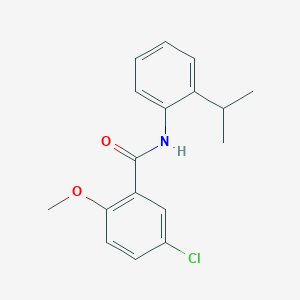 molecular formula C17H18ClNO2 B291641 5-chloro-N-(2-isopropylphenyl)-2-methoxybenzamide 