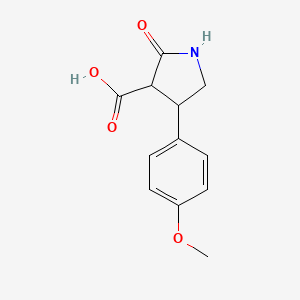 molecular formula C12H13NO4 B2916411 4-(4-Methoxyphenyl)-2-oxopyrrolidine-3-carboxylic acid CAS No. 62836-52-6