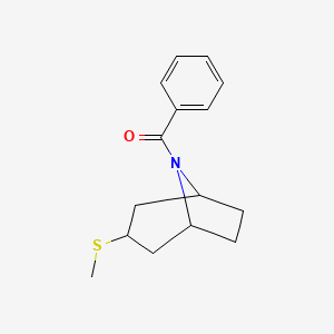 molecular formula C15H19NOS B2916413 ((1R,5S)-3-(methylthio)-8-azabicyclo[3.2.1]octan-8-yl)(phenyl)methanone CAS No. 1795086-20-2