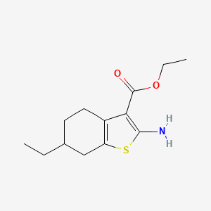 molecular formula C13H19NO2S B2916414 Ethyl 2-amino-6-ethyl-4,5,6,7-tetrahydro-1-benzothiophene-3-carboxylate CAS No. 329222-94-8