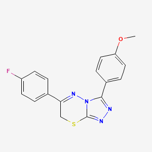 molecular formula C17H13FN4OS B2916416 6-(4-fluorophenyl)-3-(4-methoxyphenyl)-7H-[1,2,4]triazolo[3,4-b][1,3,4]thiadiazine CAS No. 688792-17-8