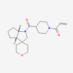 molecular formula C20H30N2O3 B2916420 1-[4-[(3As,6aS)-spiro[2,3a,4,5,6,6a-hexahydrocyclopenta[b]pyrrole-3,4'-oxane]-1-carbonyl]piperidin-1-yl]prop-2-en-1-one CAS No. 2361792-67-6