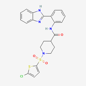 molecular formula C23H21ClN4O3S2 B2916425 N-(2-(1H-苯并[d]咪唑-2-基)苯基)-1-((5-氯噻吩-2-基)磺酰基)哌啶-4-甲酰胺 CAS No. 922699-52-3