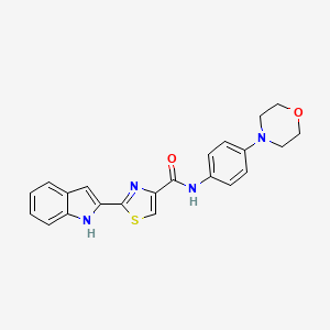 molecular formula C22H20N4O2S B2916426 2-(1H-吲哚-2-基)-N-(4-吗啉苯基)噻唑-4-羧酰胺 CAS No. 1172051-18-1