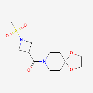 molecular formula C12H20N2O5S B2916427 (1-(甲磺酰基)氮杂环丁-3-基)(1,4-二氧杂-8-氮杂螺[4.5]癸-8-基)甲甲酮 CAS No. 1428351-36-3