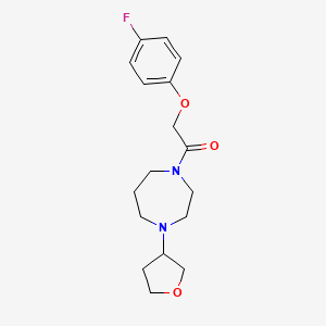 molecular formula C17H23FN2O3 B2916441 2-(4-Fluorophenoxy)-1-(4-(tetrahydrofuran-3-yl)-1,4-diazepan-1-yl)ethan-1-one CAS No. 2320224-37-9