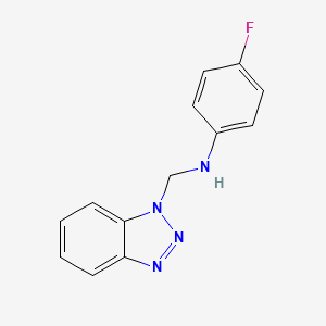 molecular formula C13H11FN4 B2916442 N-(1H-1,2,3-Benzotriazol-1-ylmethyl)-4-fluoroaniline CAS No. 158719-41-6