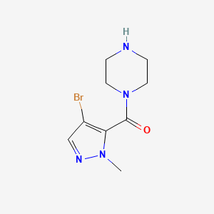 molecular formula C9H13BrN4O B2916444 1-[(4-Bromo-1-methyl-1H-pyrazol-5-YL)carbonyl]piperazine CAS No. 324021-82-1