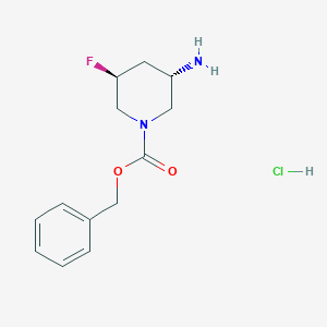 molecular formula C13H18ClFN2O2 B2916446 Benzyl (3S,5S)-3-amino-5-fluoropiperidine-1-carboxylate hydrochloride CAS No. 2171225-81-1
