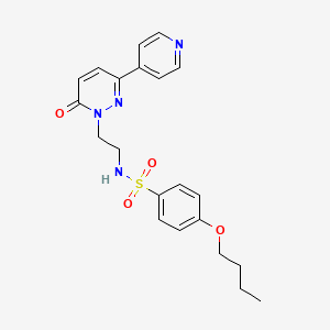 molecular formula C21H24N4O4S B2916451 4-butoxy-N-(2-(6-oxo-3-(pyridin-4-yl)pyridazin-1(6H)-yl)ethyl)benzenesulfonamide CAS No. 1021027-39-3