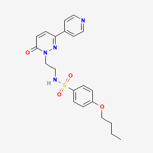 molecular formula C21H24N4O4S B2916451 4-丁氧基-N-(2-(6-氧代-3-(吡啶-4-基)嘧啶-1(6H)-基)乙基)苯磺酰胺 CAS No. 1021027-39-3