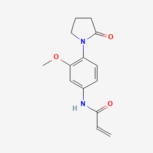 molecular formula C14H16N2O3 B2916456 N-[3-methoxy-4-(2-oxopyrrolidin-1-yl)phenyl]prop-2-enamide CAS No. 1156924-49-0