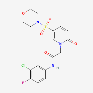 molecular formula C17H17ClFN3O5S B2916457 N-(3-氯-4-氟苯基)-2-[5-(吗啉-4-磺酰基)-2-氧代吡啶-1(2H)-基]乙酰胺 CAS No. 1251690-78-4