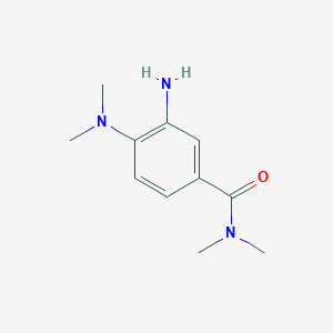 molecular formula C11H17N3O B2916468 3-amino-4-(dimethylamino)-N,N-dimethylbenzamide CAS No. 1158608-89-9