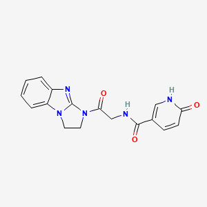 molecular formula C17H15N5O3 B2916475 N-(2-(2,3-dihydro-1H-benzo[d]imidazo[1,2-a]imidazol-1-yl)-2-oxoethyl)-6-oxo-1,6-dihydropyridine-3-carboxamide CAS No. 1219911-88-2