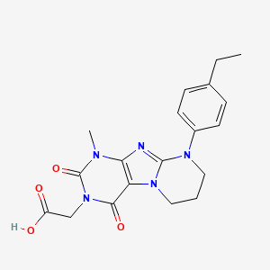 molecular formula C19H21N5O4 B2916476 2-[9-(4-乙基苯基)-1-甲基-2,4-二氧代-7,8-二氢-6H-嘌呤[7,8-a]嘧啶-3-基]乙酸 CAS No. 878423-27-9