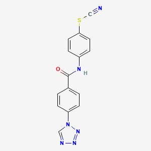 molecular formula C15H10N6OS B2916477 4-(1H-tetrazol-1-yl)-N-(4-thiocyanatophenyl)benzamide CAS No. 915925-66-5